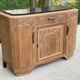 Renovated vintage Parisian art deco sideboard in solid oak and marble 1930