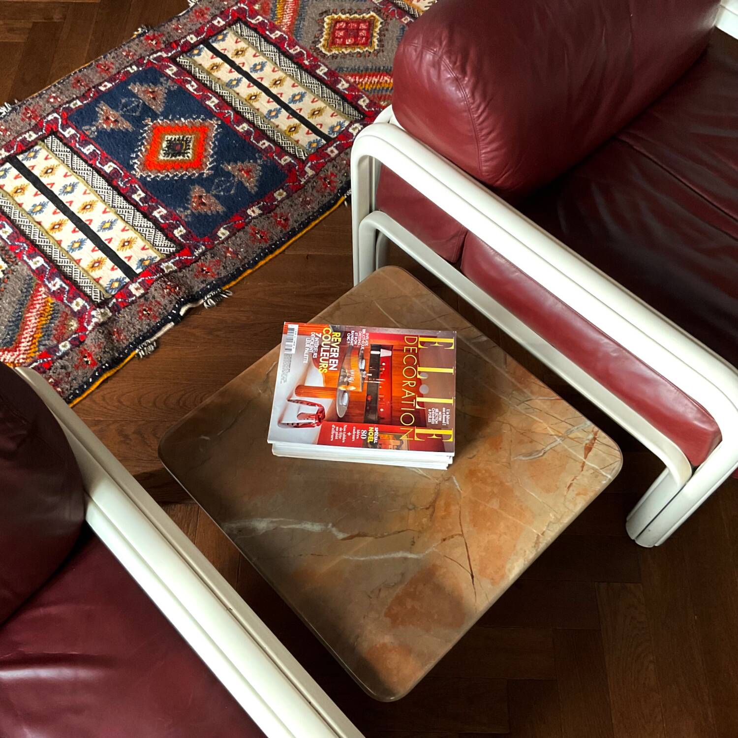 Gaëtana Aulenti armchair, vintage leather, 70s