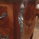 Pair of Louis XV style bedside tables in marquetry