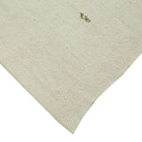 Hand-knotted oriental rustic 1970s 180 cm x 320 cm beige hemp kilim carpet