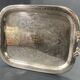 Large tray with monogrammed handles in silver metal 19th century Napoleon III