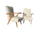 Set of 2 vintage bouclé armchairs