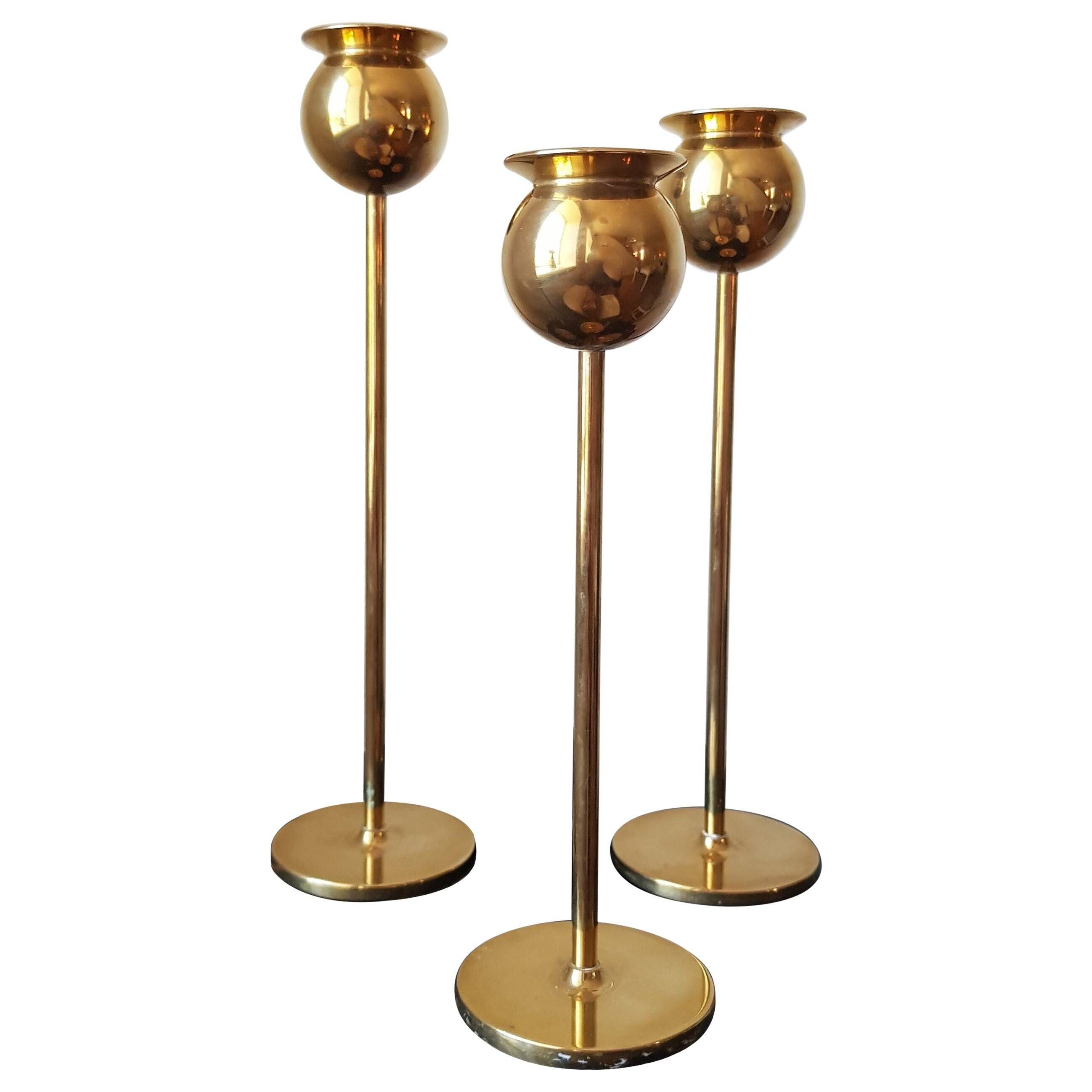 Pierre Forssell, Tulip chandeliers, brass, Skultuna, Scandinavian Modern