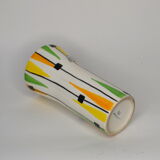 Vase Saint-Clément painted by hand - geometric decoration 1950