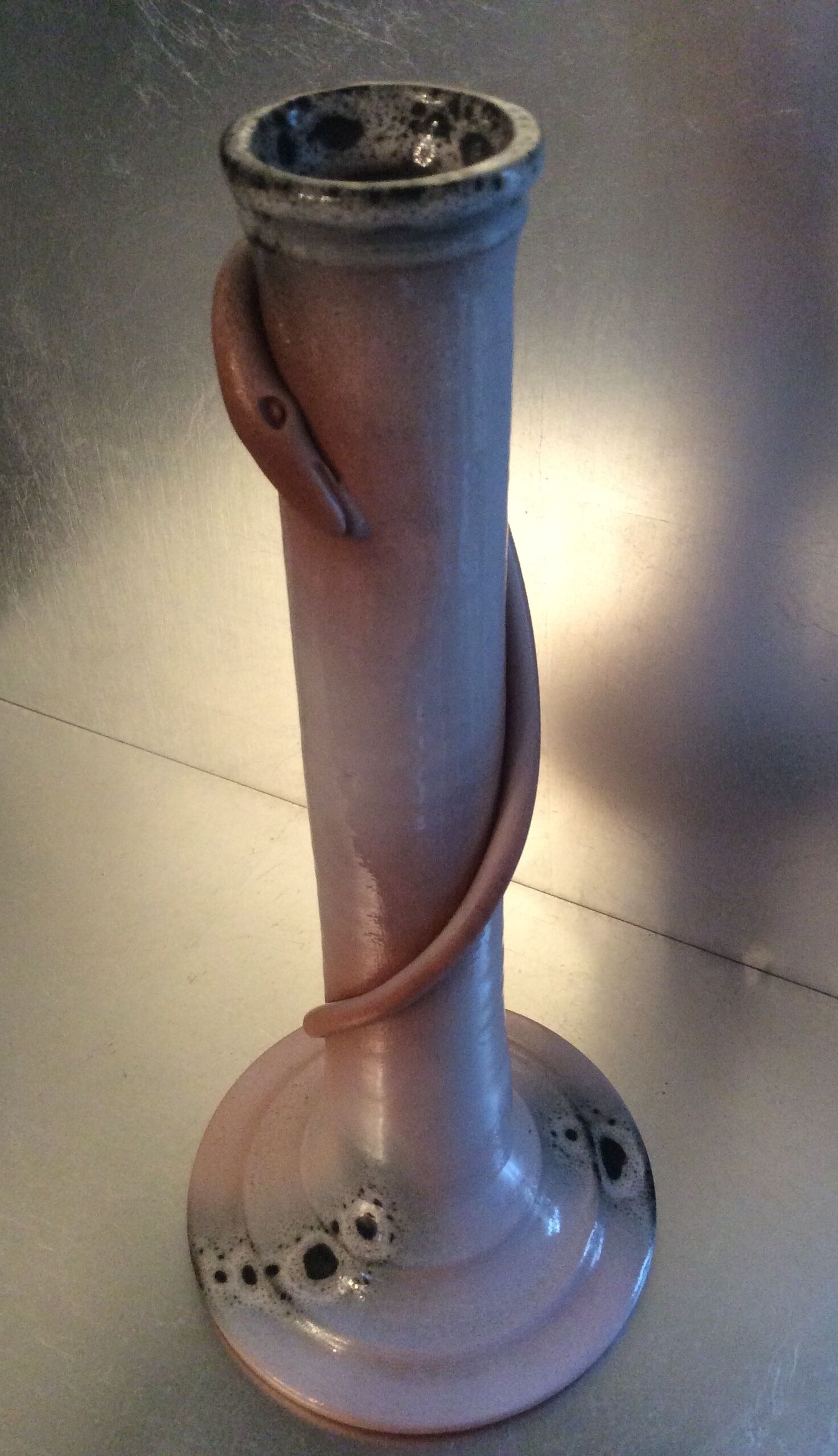 Vintage terracotta vase glazed from the 70s