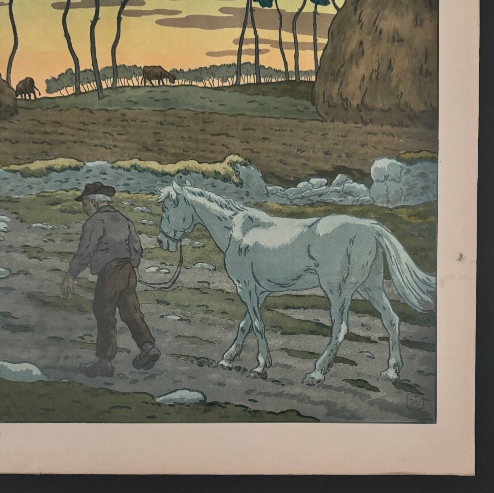 Lithograph by Henri Rivière The Aspects of Nature - The Twilight