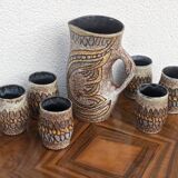 Vintage Accolay ceramic orangeade set, 1960s