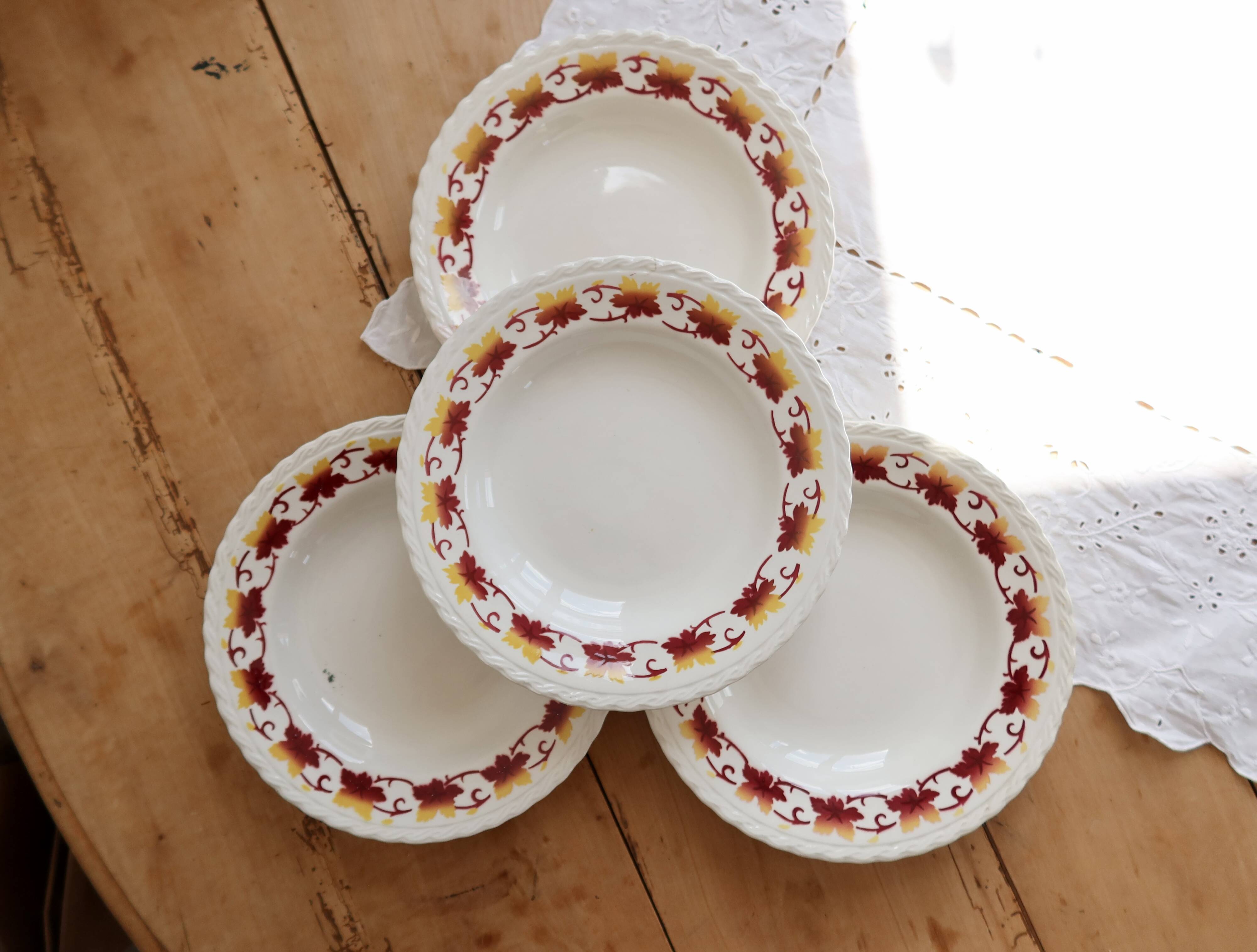 4 vintage deep plates L'Amandinoise Carnac