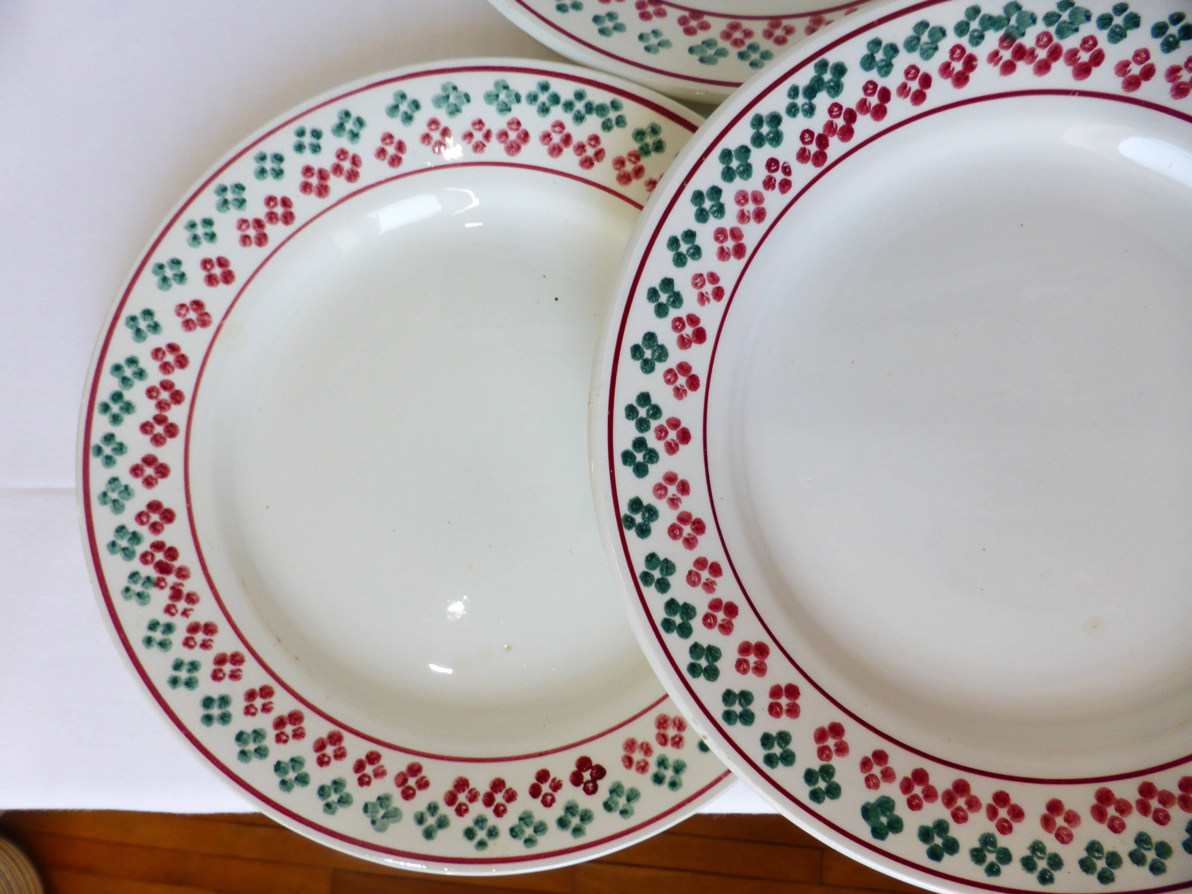 6 vintage flat plates from Céranord St Amand