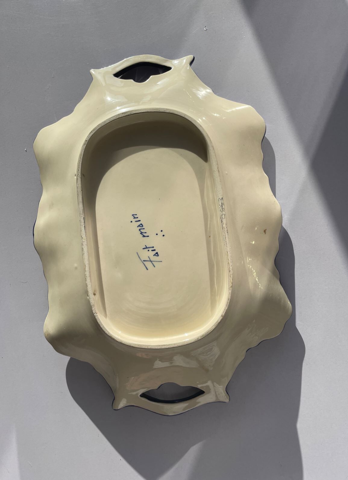 Handmade flowery service dish