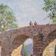 Christian Xapella (1927-2021) - Oil on canvas - Landscape with a bridge, near Carcassonne