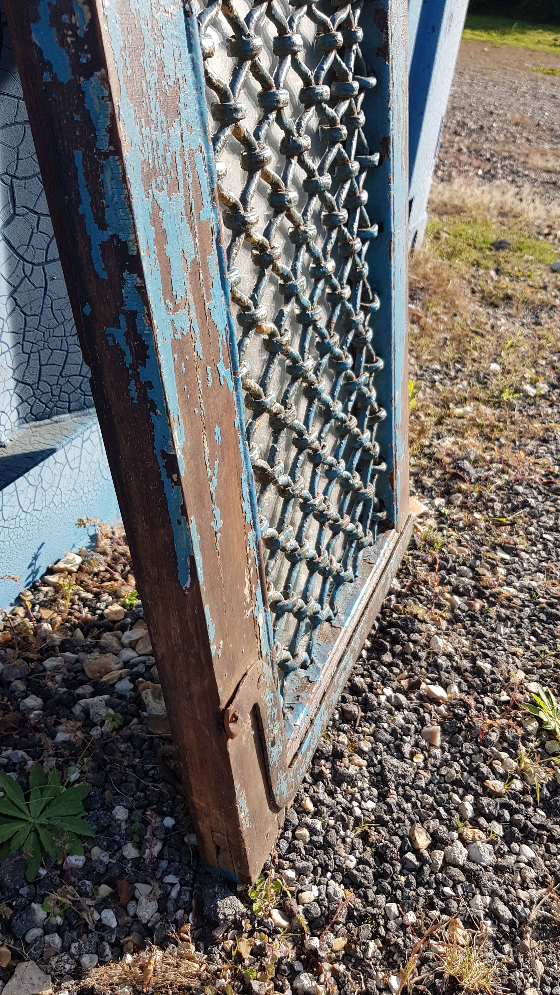 Miroir fenêtre grillagée en teck birman
