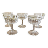 Set of 5 vintage champagne glasses