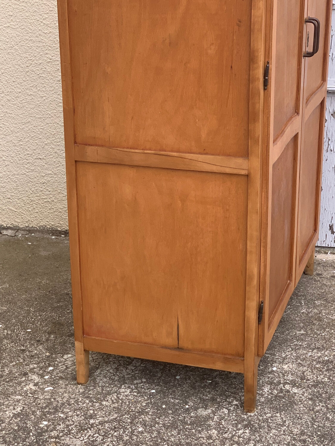 Parisian wardrobe vintage beech 1970