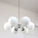 Space-age Italian Sputnik Chrome & Opaline Chandelier, 1970s