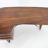 1960s Peter Løvig Nielsen 'Boomerang' Desk in Palisander Hedensted Møbelfabrik, Denmark