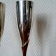 6 champagne flutes in brass and silver plated metal 1970