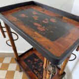 Guéridon asiatique bambou et laque ancien
