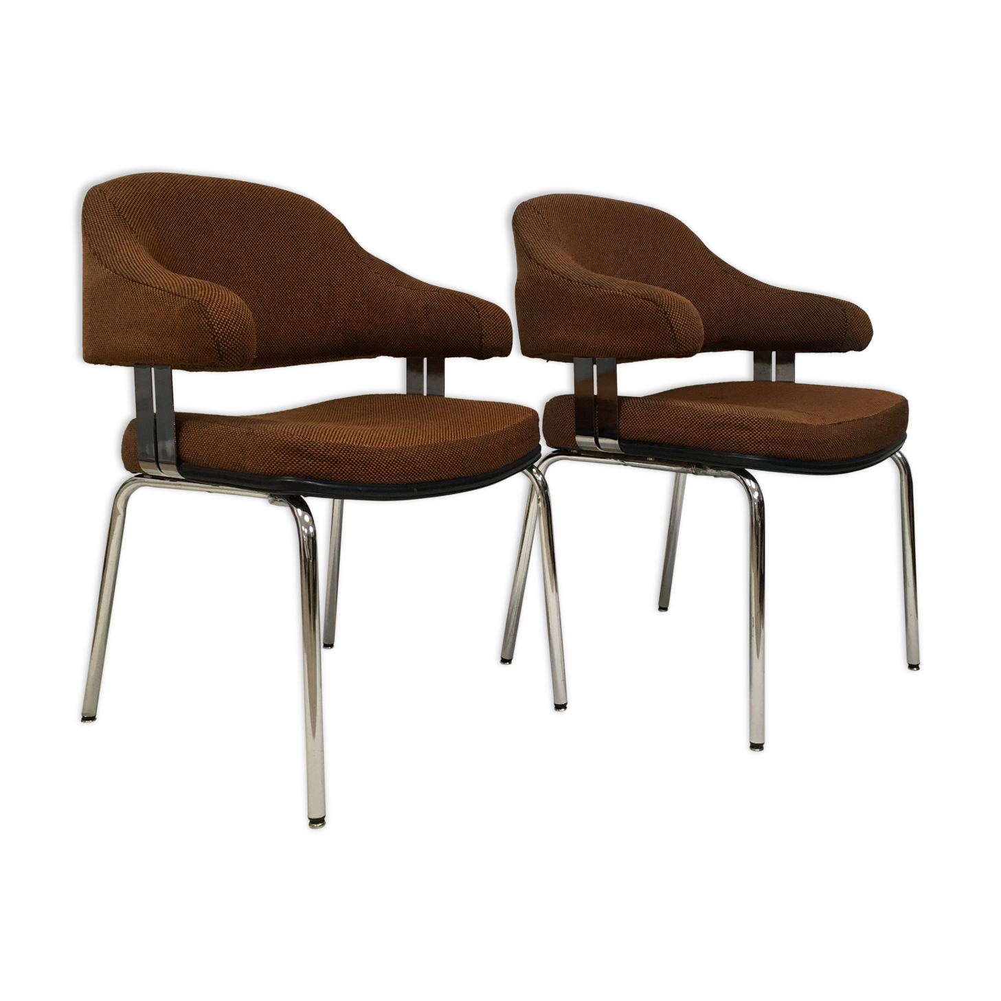 Paire de fauteuils conférence vintage
