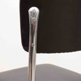 Chaise vintage tubax skaï noir et chrome