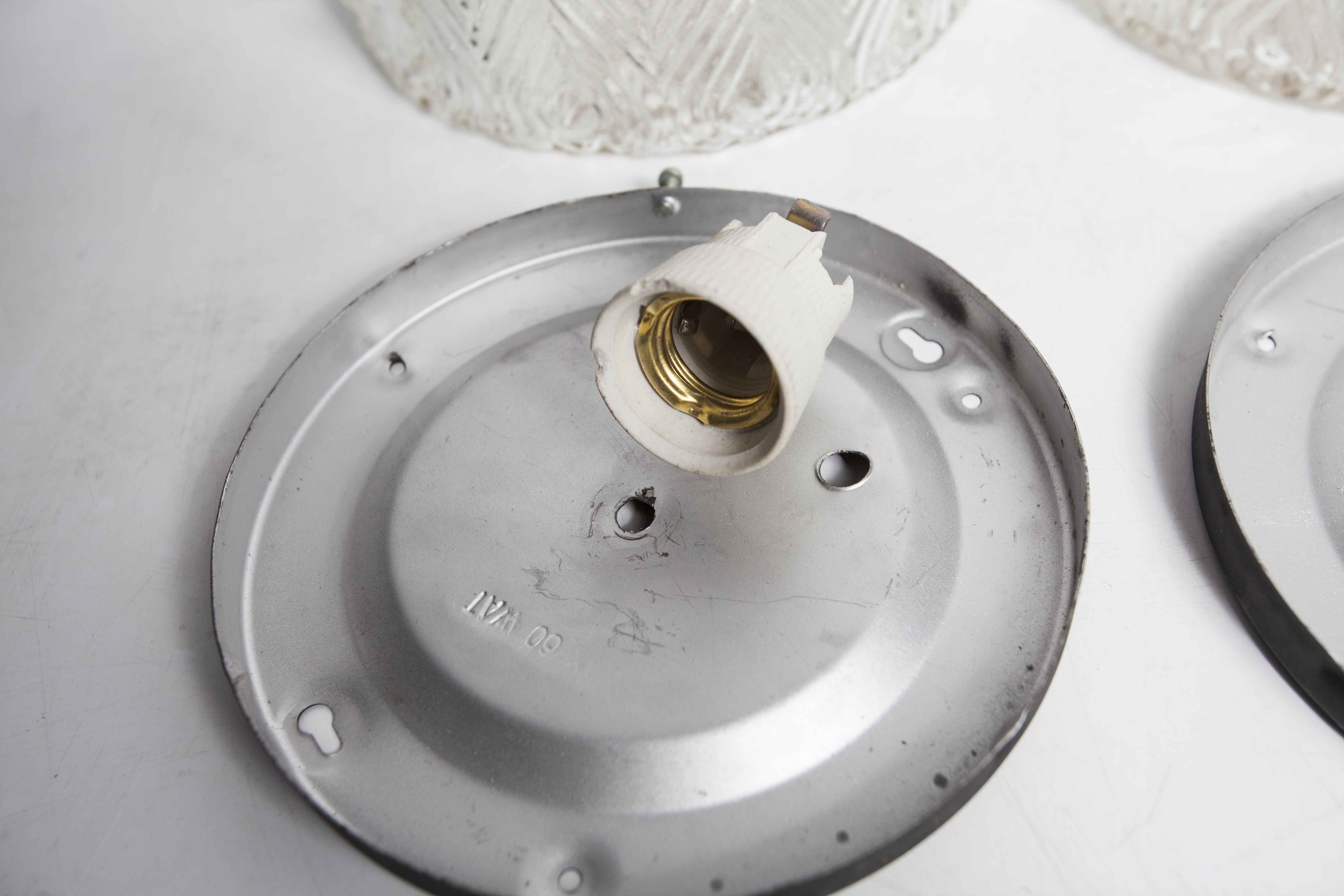 Set of 3 glass ceiling lamps 60