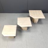 Vintage travertine nesting tables or side tables, 1970s