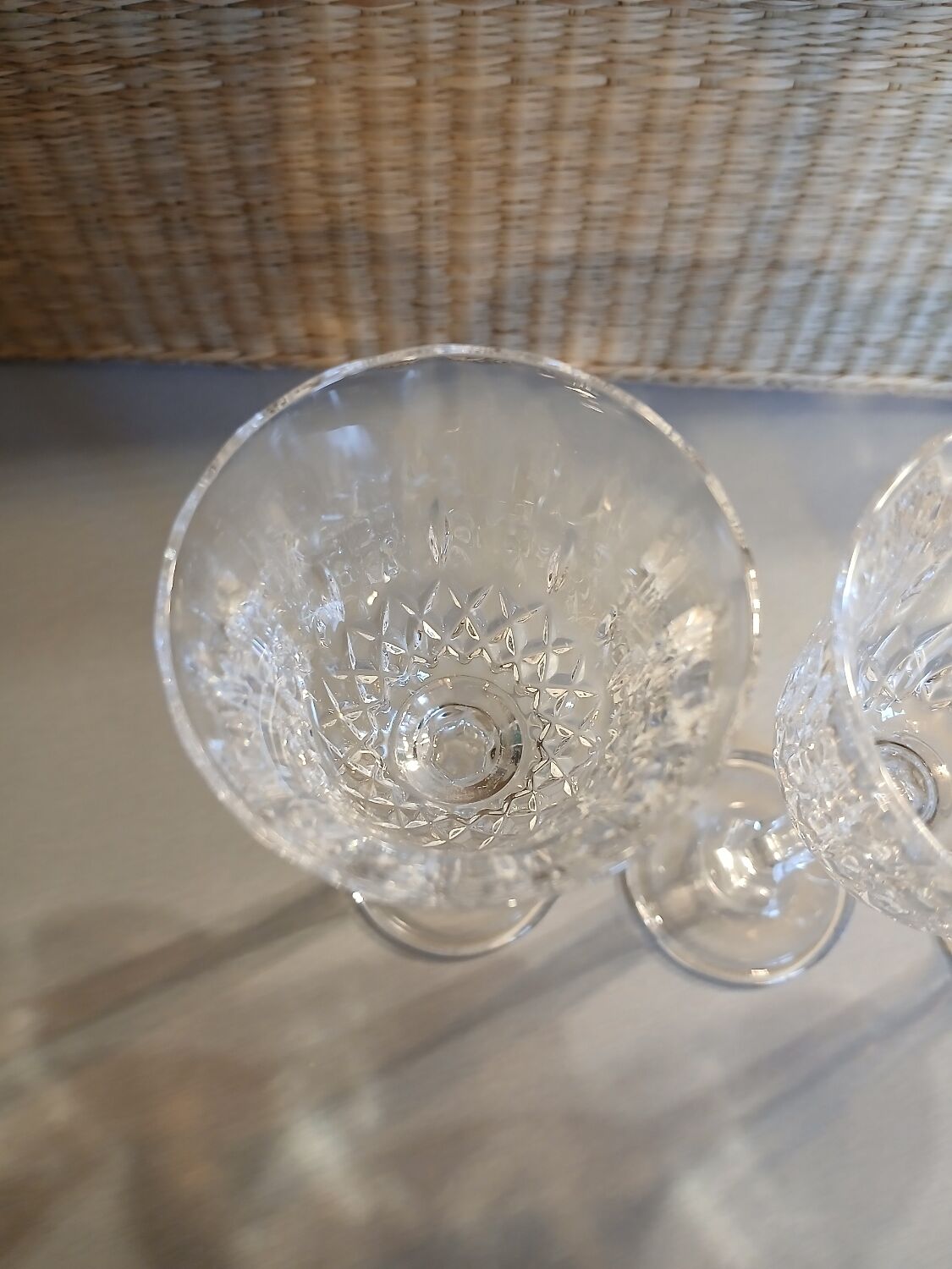 4 antique stemmed glasses