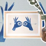 Original risograph "I see you" A4