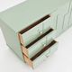 Buffet vintage des années 1970, vert pastel, relief, finition brillante, chrome