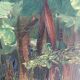 Oil painting, horseback riding in the forest