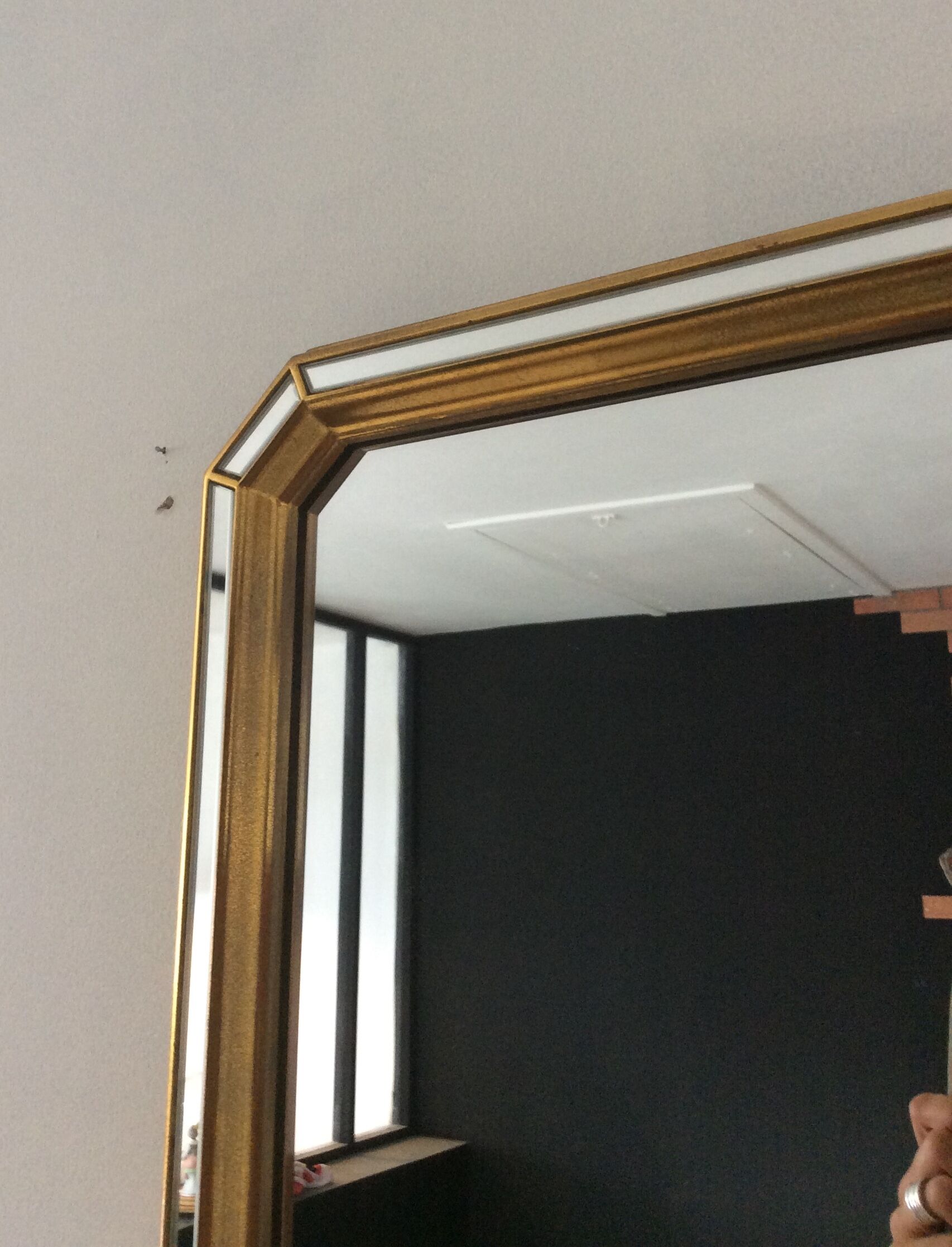 Mirror with parcloses of the 60s and 70s - 106x48cm