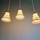 Set of 3 Art Deco marbled opaline pendant lights, 1920s-30s