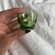 Lot of 6 vintage green glass egg cups from the 1970s.