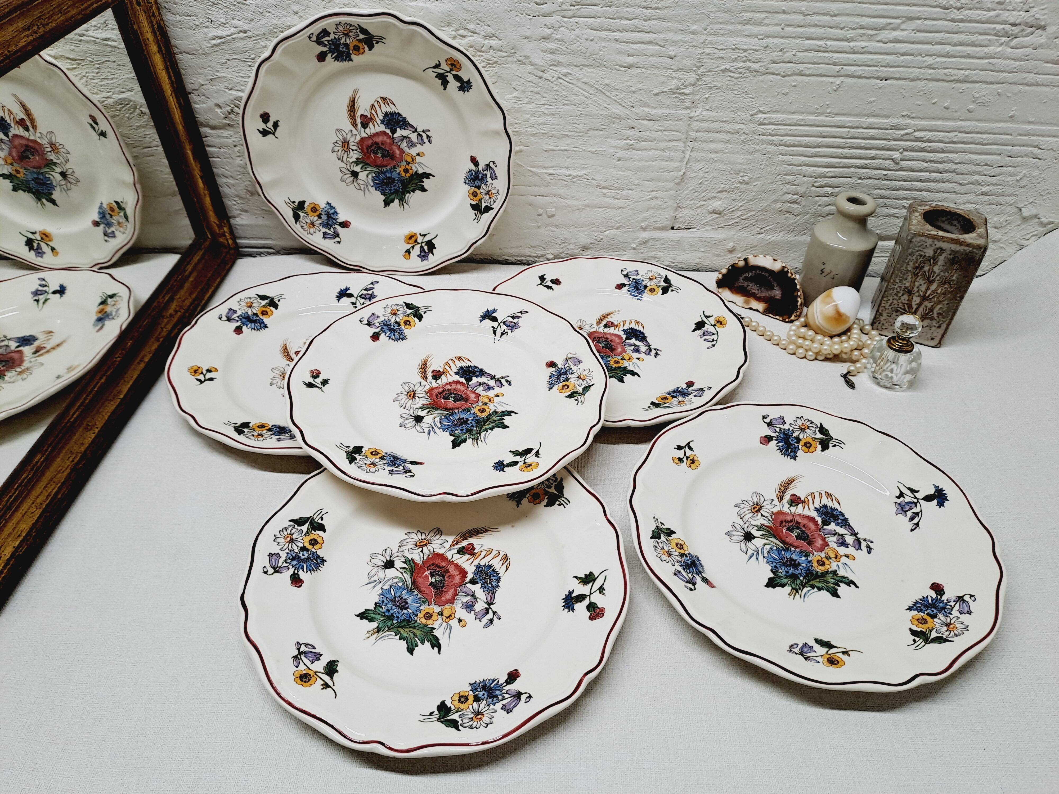 Set 6 assiettes dessert Sarreguemines