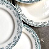 6 Salins flat plates in iron earth, “Moustiers” service