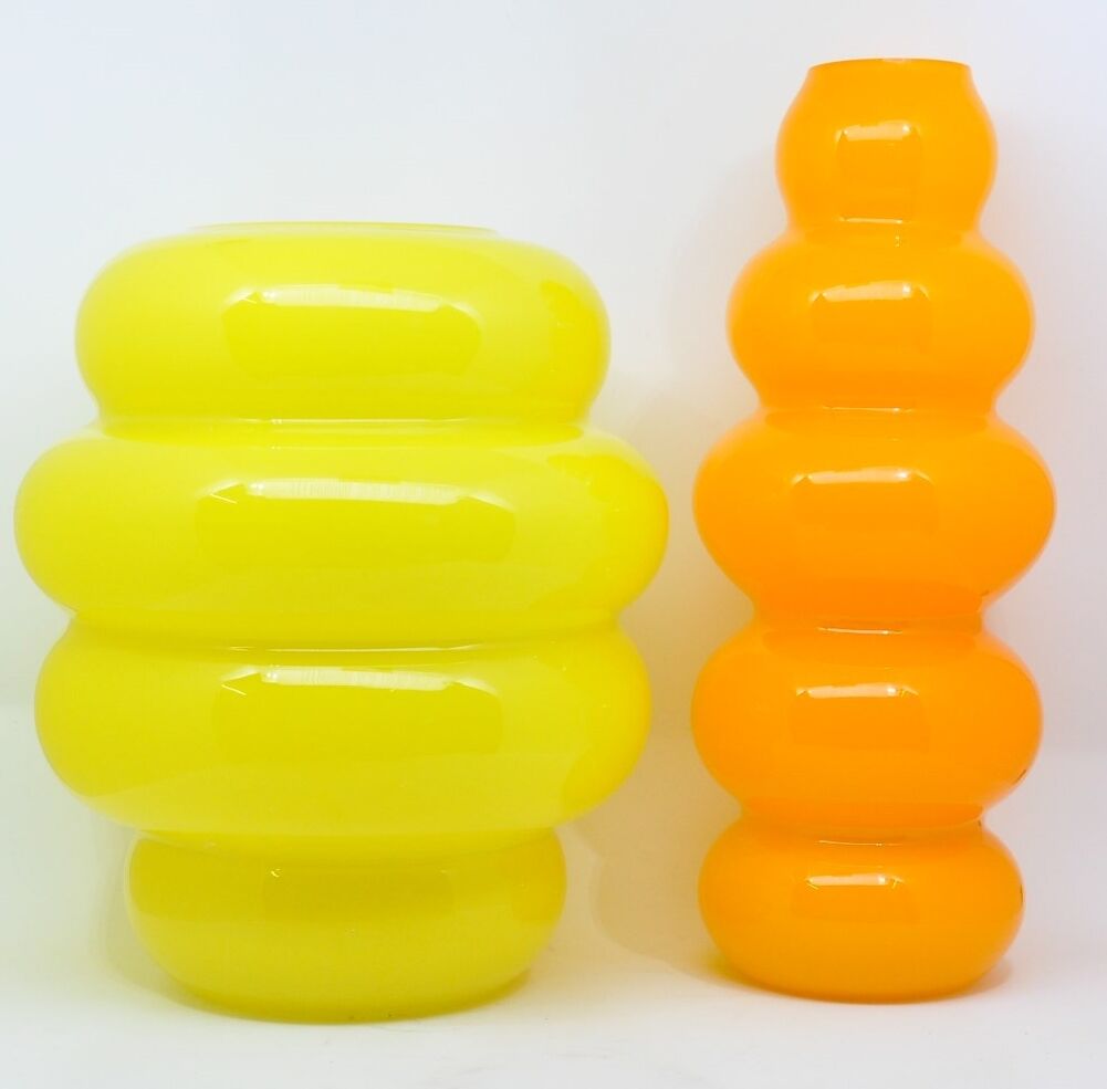 Duo de vases en verre vintage