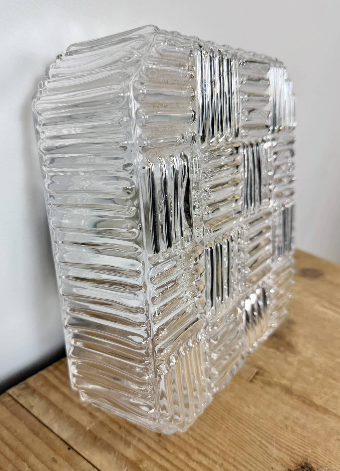 Vintage Glass Wall or Ceiling Light, 1970s