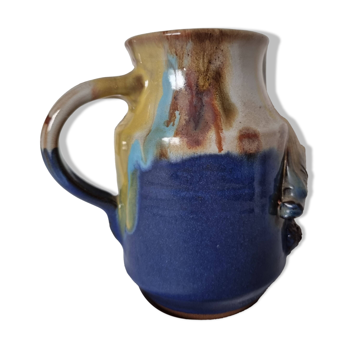 Rare Antique Ceramic or Glass Pitcher Imitation Remueed Gumnut & Gum