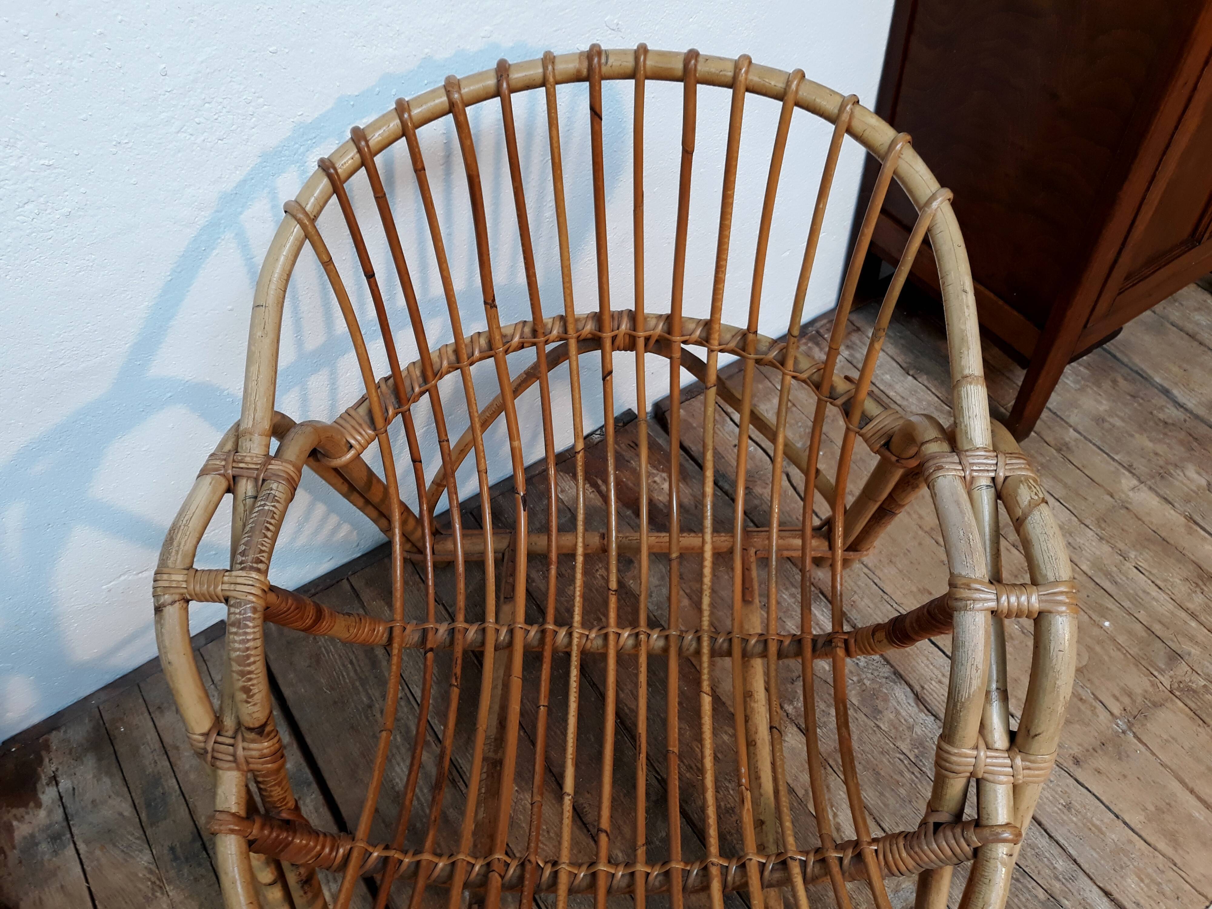Vintage rattan armchair