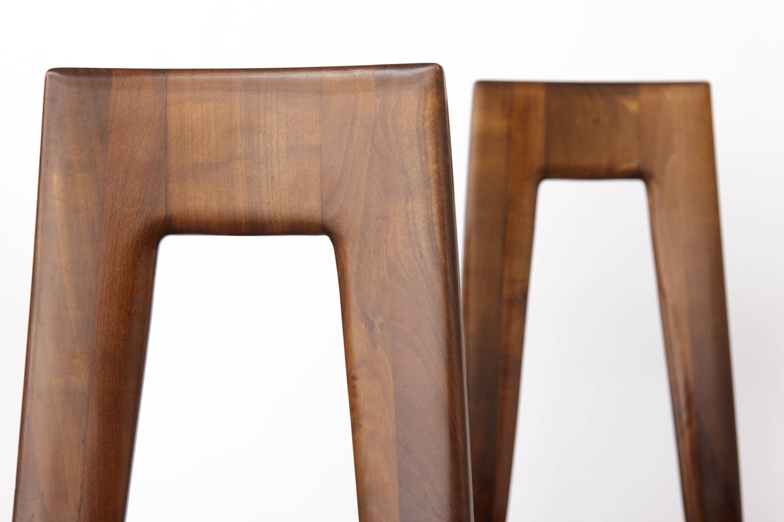 Set of 4 Vintage German Dining Chairs, 1960s, Ernst Martin Dettinger, Veil