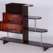 Art Deco Étagère in Oak & Chromed Steel, 1930s