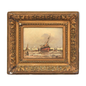 Huile sur toile Scène