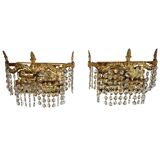 2 appliques Strass - dorées - Années 60