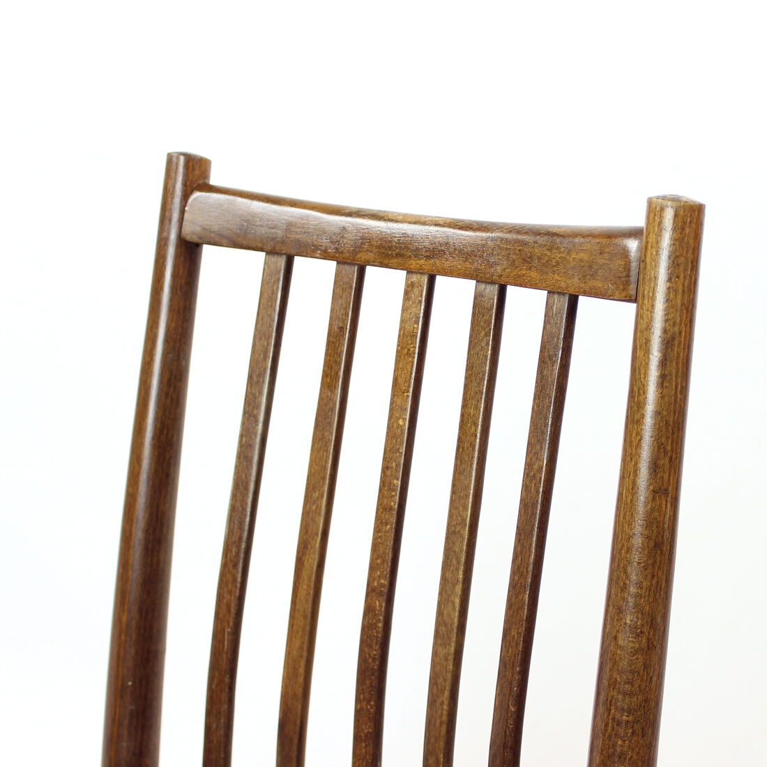 Set of 4 dining chairs in dark oak by ton, czechoslovakia 1960s