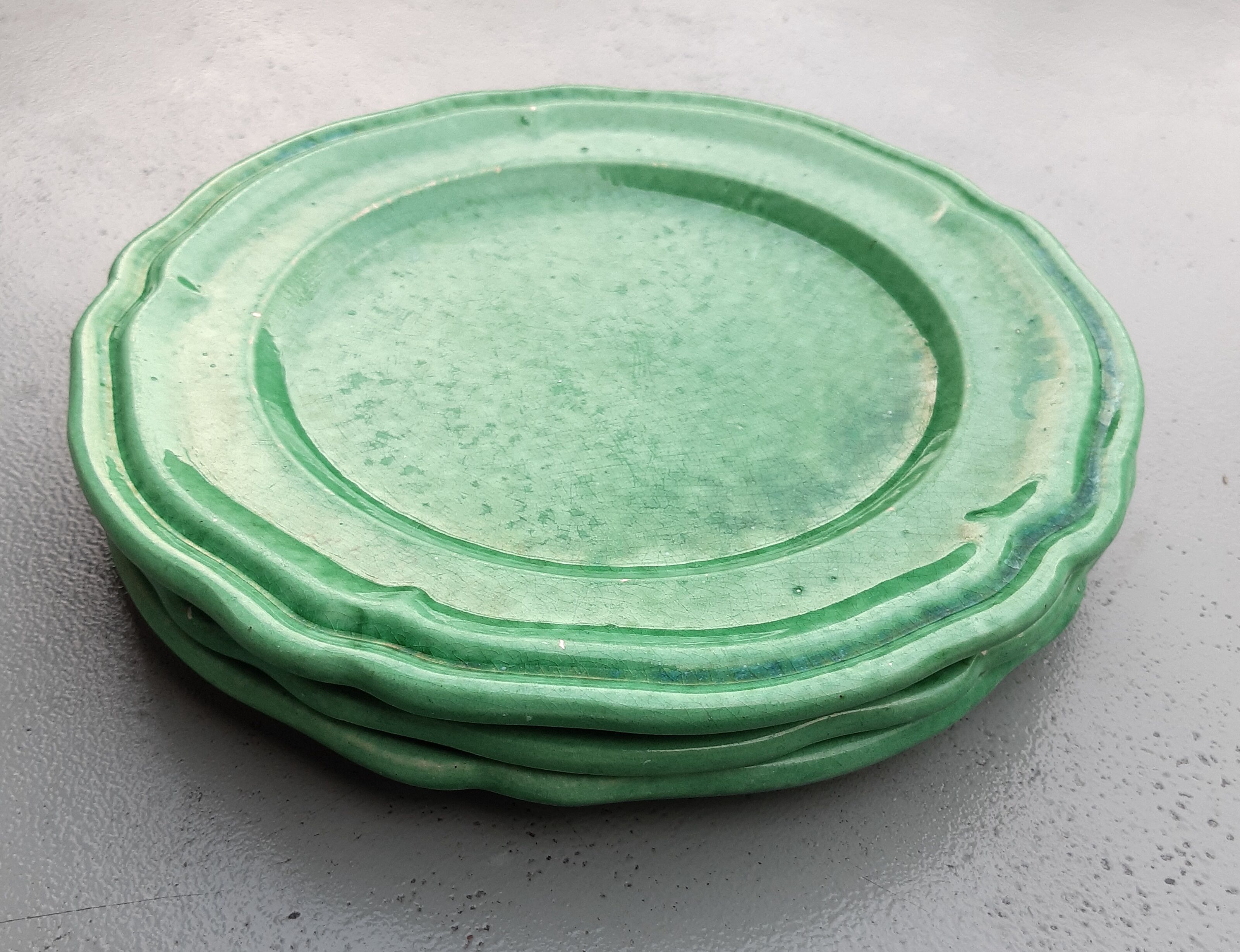 3 assiettes à dessert Vallauris, atelier Cérenne 1955