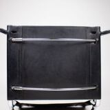 Pair of Matteo Grassi MG5 chairs in black leather and chrome