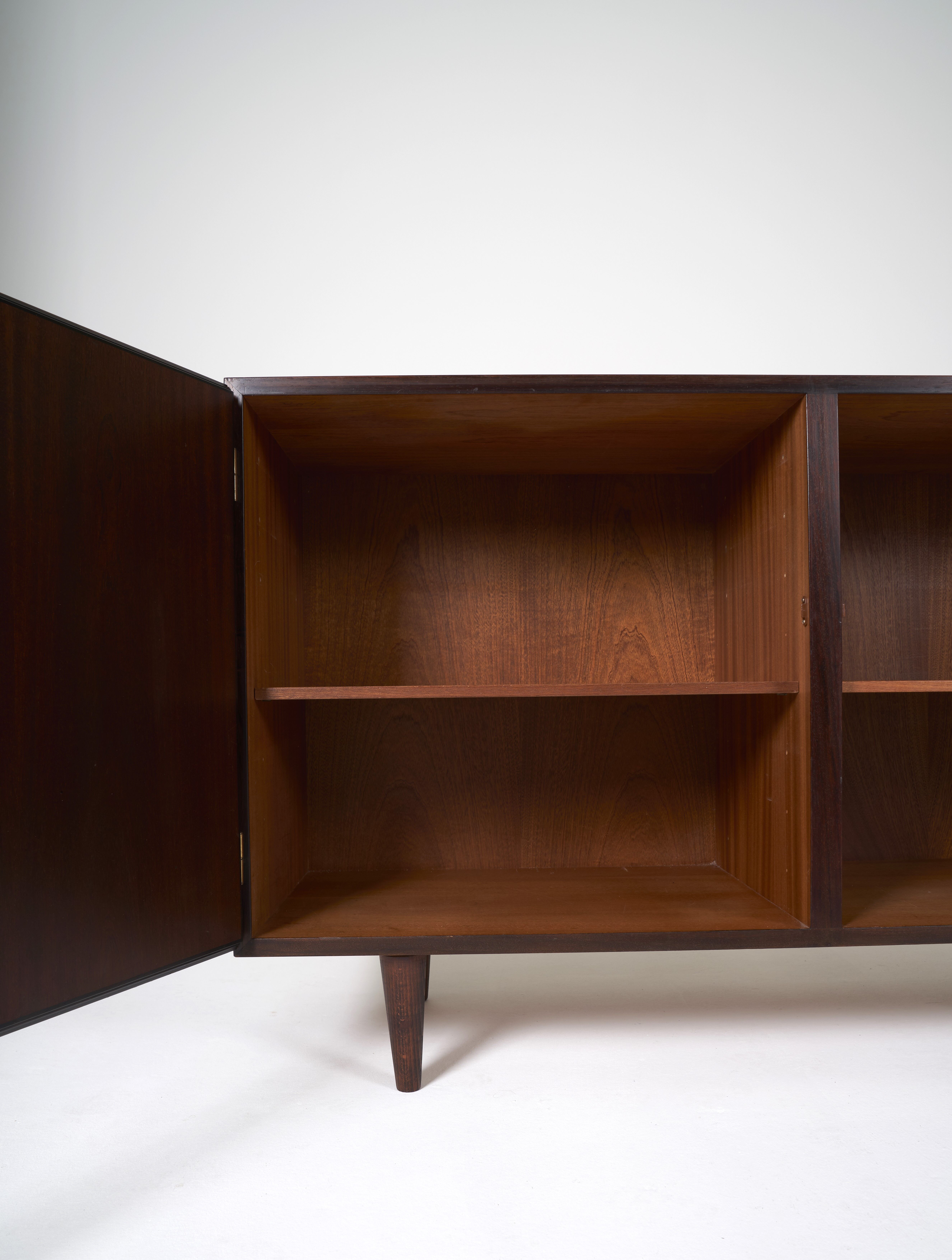 Pair of Scandinavian rosewood sideboards Omann Jun 1960s