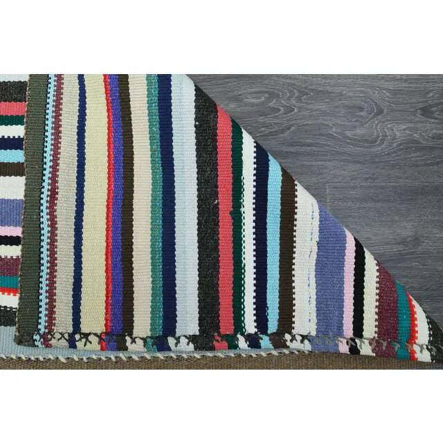 1970s Vintage Turkish Oushak Handmade Wool Cotton Blue Area Rug 179x276