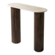 Console travertin et bois | chêne foncé