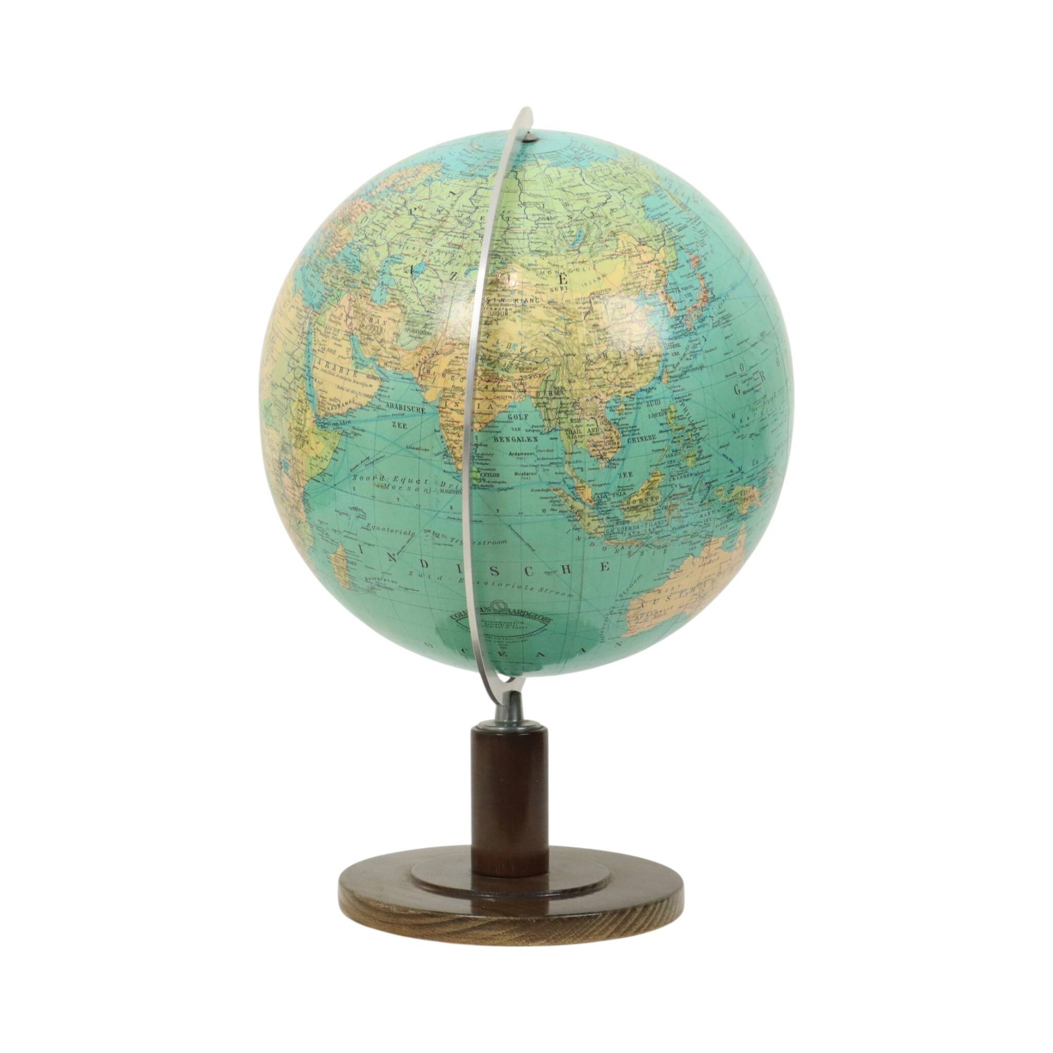 Large Vintage Columbus Globe Earth Globe Fifties